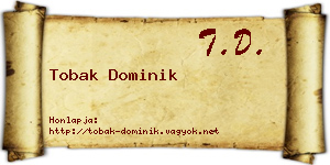 Tobak Dominik névjegykártya